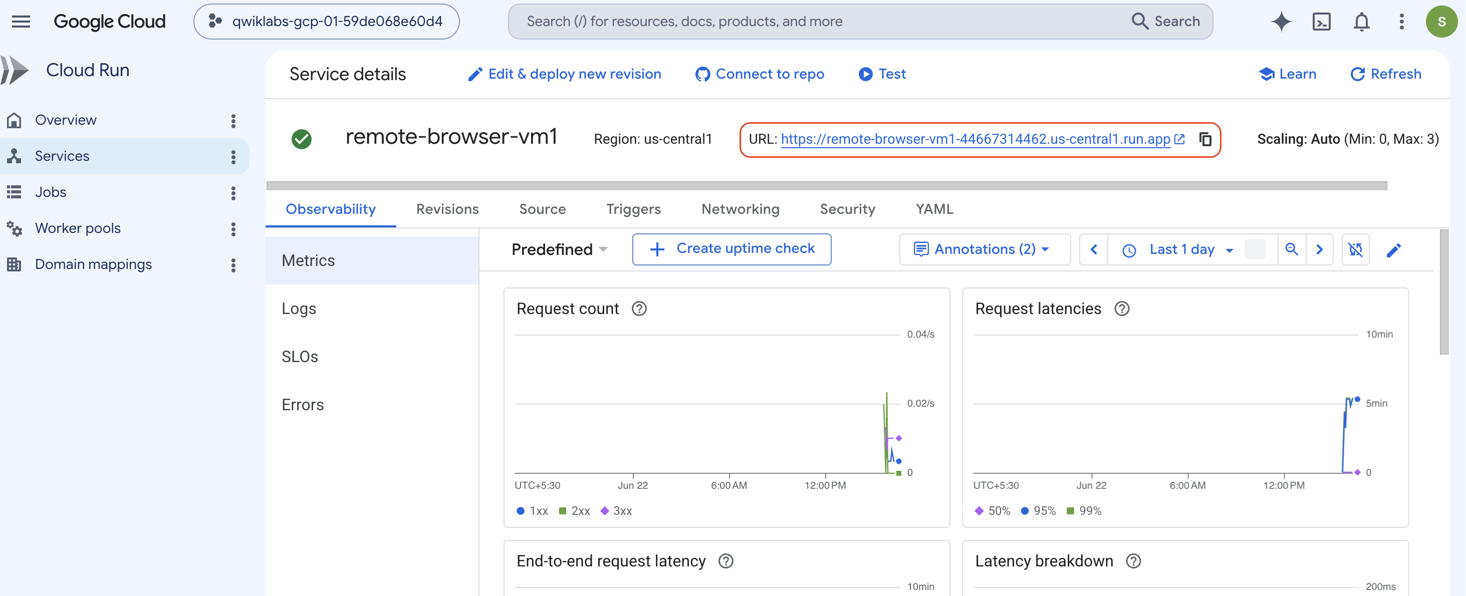 remote-browser-vm1 서비스 URL